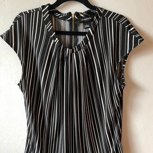 Liz Claiborne Career Cap Sleeve Striped Blouse